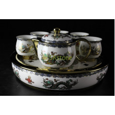 Chinese Teapot Set 8pcs with Ceramic Base T-024