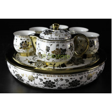 Chinese Teapot Set 8pcs with Ceramic Base T-026